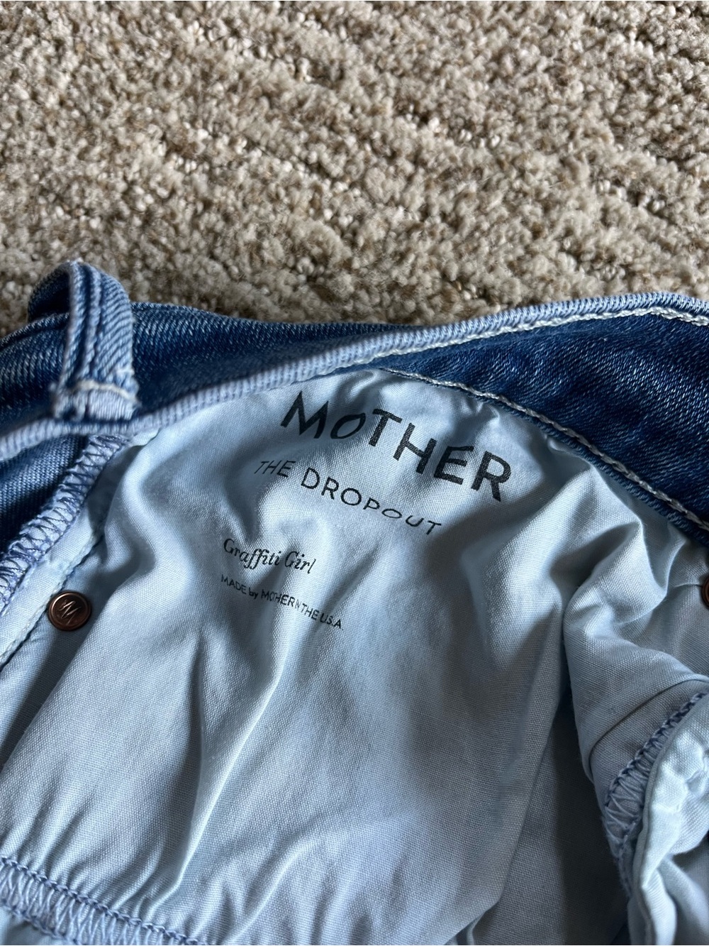 Mother The Dropout Distressed Blue Jeans - Picture 6 of 11